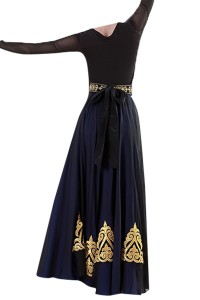 Design Xinjiang dance practice skirt set, custom-made Uyghur dance performance test costumes, Uyghur costumes, double-layer swing skirts SKDO018 detail view-6